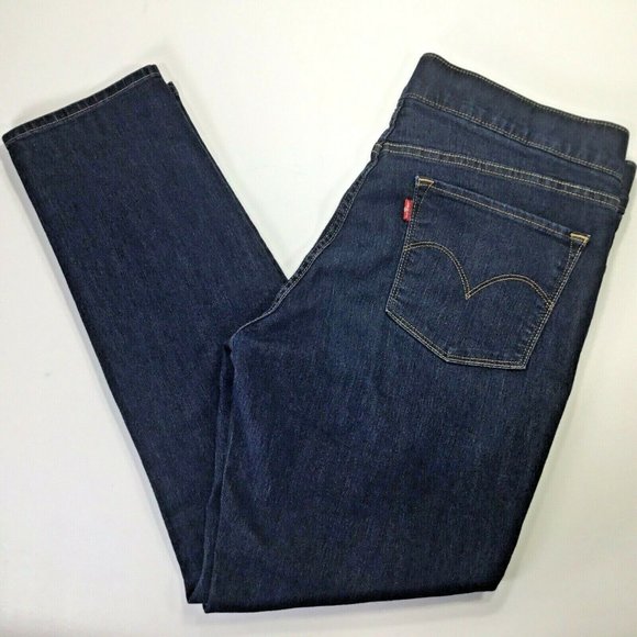 Levi's Denim - Levis~Pull On Jeans~Strech~Skinny~Dark Wash~Blue~